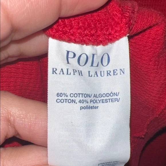 Polo RALPH LAUREN Men's Shirt Polo Bear Waffle Knit Thermal Long Sleeve - Picture 3 of 6